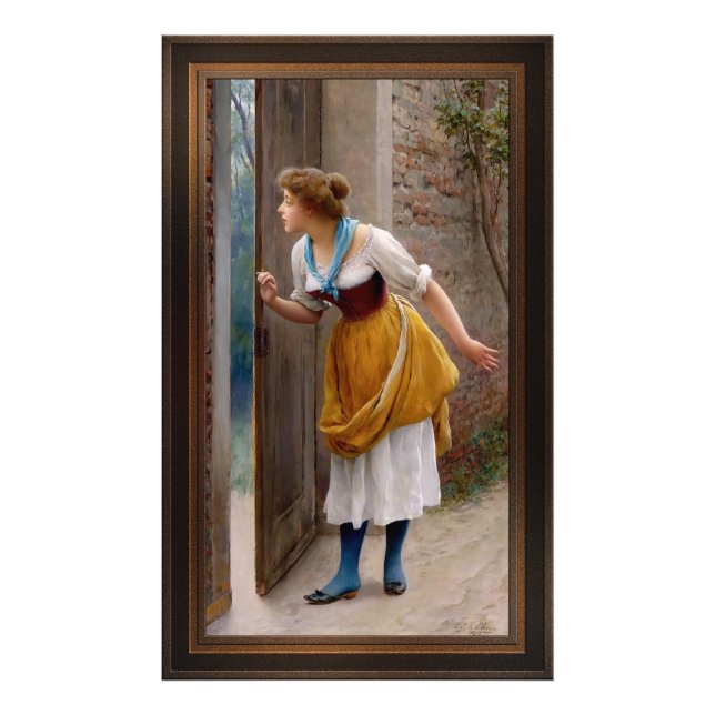 Impression Photo L'Eavesdropper par Eugen von Blaas (Devant)