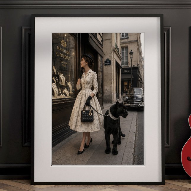 Impression Photo Lèche-vitrine avec une panthère noire (Créateur téléchargé)
