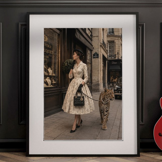 Impression Photo Lèche-vitrines avec un léopard (Créateur téléchargé)