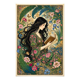 Impression Photo Lecture dans le jardin Art nouveau