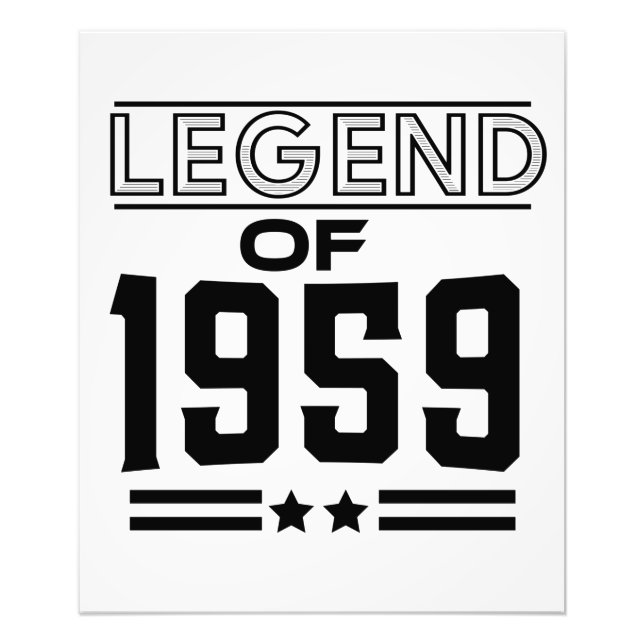 Impression Photo Légende vintage de 1959 (Devant)