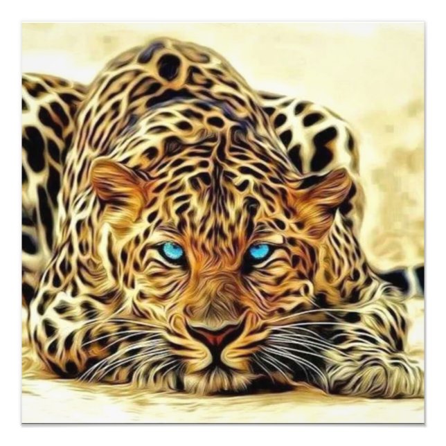 Impression Photo Leopard des yeux bleus (Devant)
