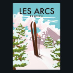 Impression Photo Les Arcs France<br><div class="desc">Les Arcs France affiche de ski de voyage dans un style rétro.</div>