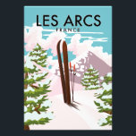 Impression Photo Les Arcs France<br><div class="desc">Les Arcs France affiche de ski de voyage dans un style rétro.</div>