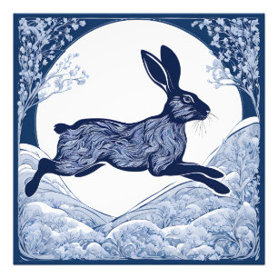 Impression Photo Les chuchotements de l'hiver du lièvre magique