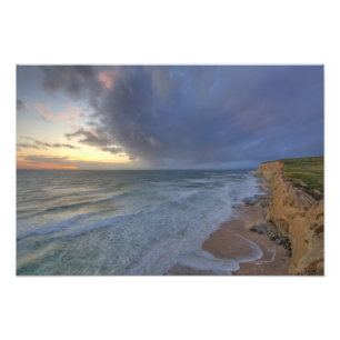 Impression Photo Les falaises marines captent les dernières lueurs