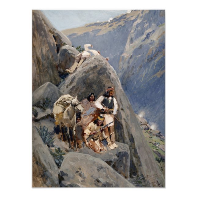 Impression Photo Les guerriers d'Apache : une embuscade sur la cava (Devant)