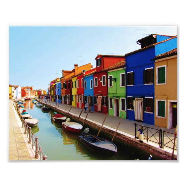 Impression Photo Les maisons colorées de Burano (Devant)