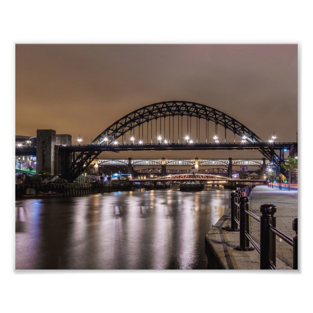 Impression Photo Les ponts Tyne la nuit (Devant)
