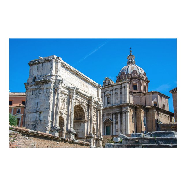 Impression Photo Les ruines du Forum Romain à Rome, Italie (Devant)