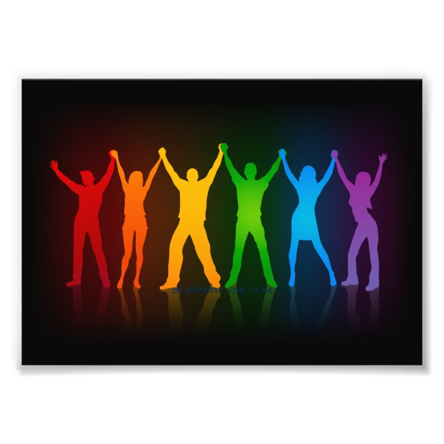 Impression Photo Les six silhouettes debout de Slipperyjoe, bras le (Devant)