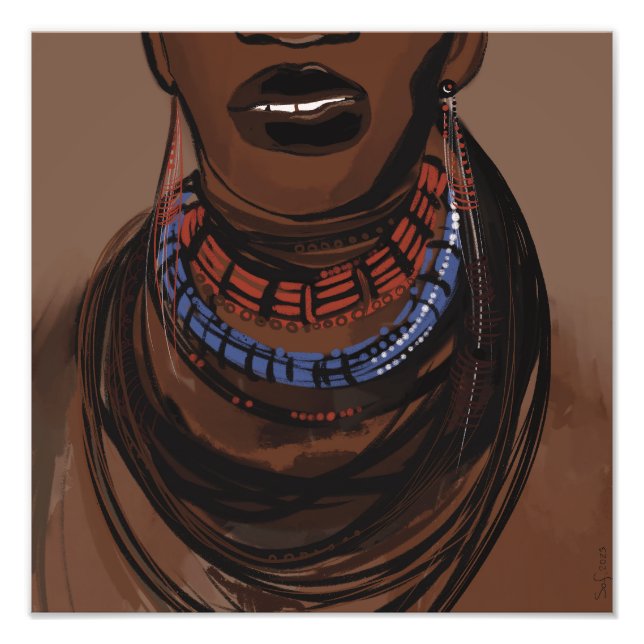 Impression Photo Les visages des peuples d'Afrique (Devant)