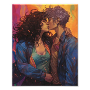 Impression Photo Lesbiennes amoureuses Belles femmes couple