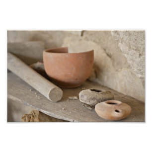 Impression Photo L'étagère du vieux charpentier avec les outils e