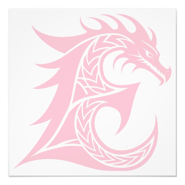 Impression Photo Lettre E de style dragon, alphabet du dragon, mono (Devant)