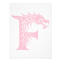 Lettre F de style dragon, alphabet du dragon, mono