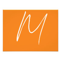 Lettre initiale Monogramme Style moderne Orange Bl