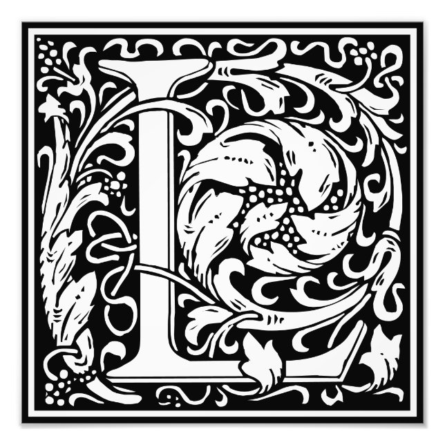 Impression photo lettre L monogramme alphabet flor (Devant)