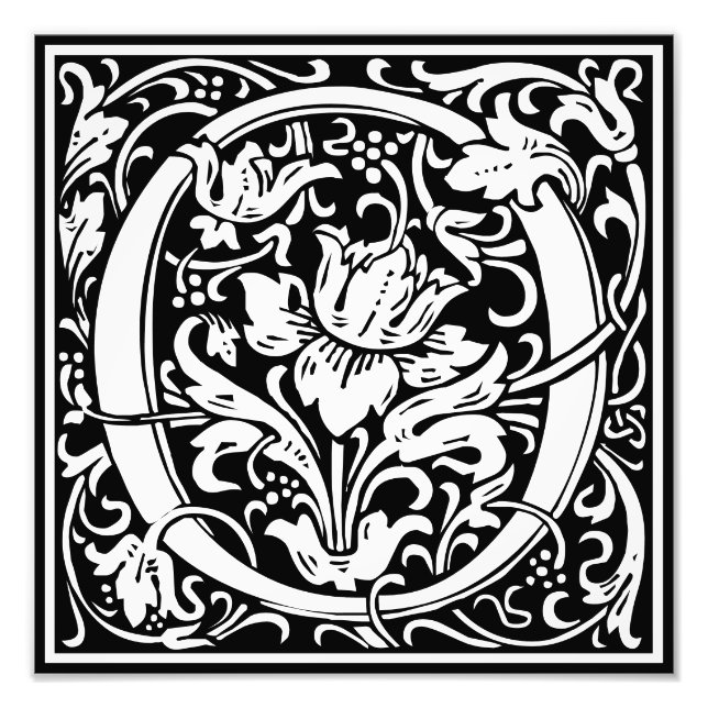 Impression Photo LETTRE MONOGRAPHIQUE EN ALLOCUTION Florale O IMPRE (Devant)