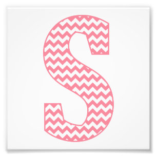 Impression Photo LETTRE S MONogramme S Pink Preppy