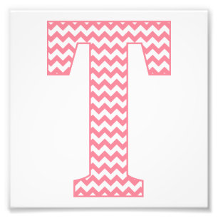 Impression Photo LETTRE T MONogramme T Pink Preppy