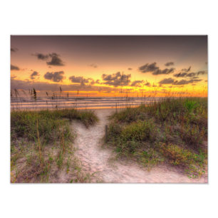 Impression Photo Lever de soleil au-dessus des dunes de sable dans
