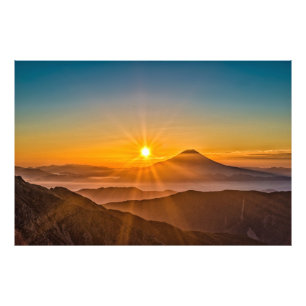 Impression Photo Lever de soleil entre les collines