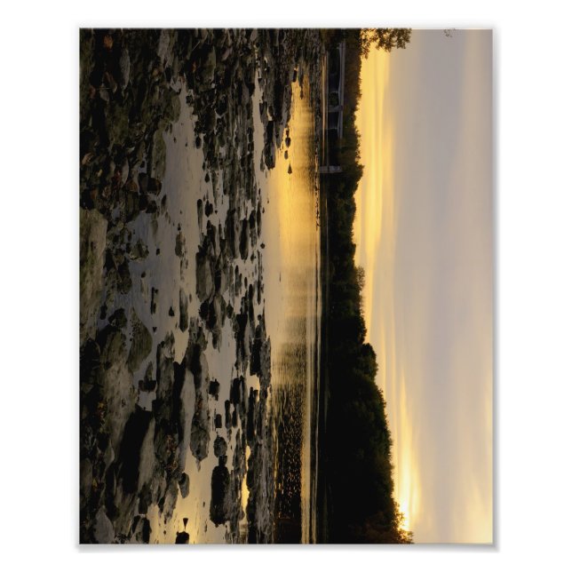 Impression Photo Lever de soleil sur la rivière Maumme (Devant)