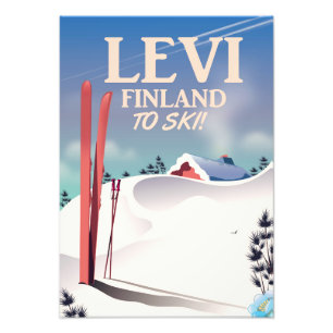 Impression Photo Lévi, affiche de voyage de ski de la Finlande