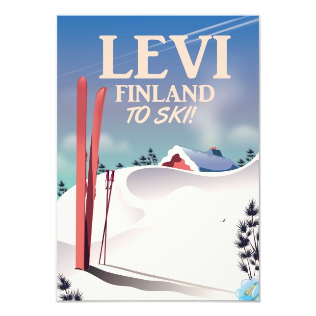 Impression Photo Levi, Finlande affiche de voyage en ski (Devant)