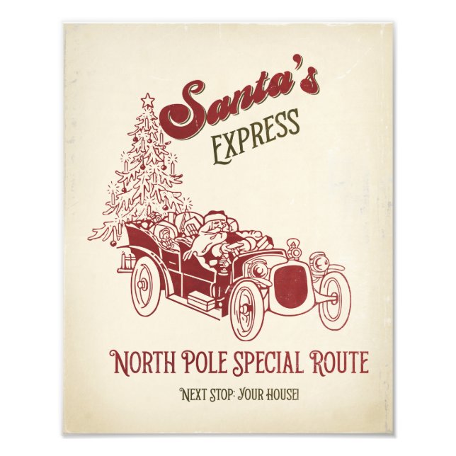 Impression Photo L'express vintage de Noël de Santa (Devant)