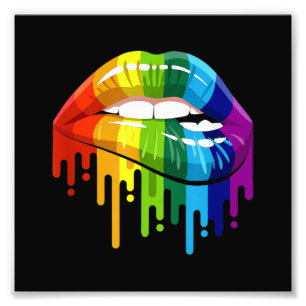 Impression Photo LGBT Rainbow Lip Gay pride