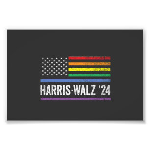 Impression Photo LGBTQ Harris Walz Élection du drapeau américain 20