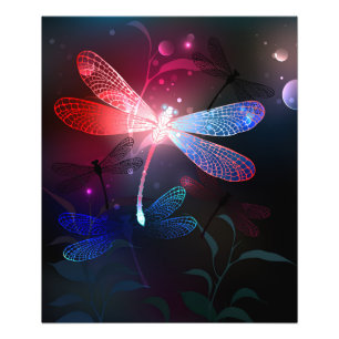 Impression Photo libellule rouge brillante