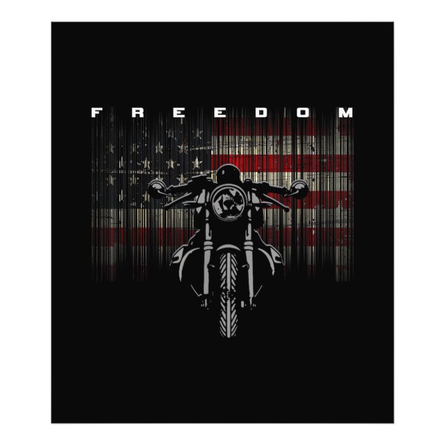 Impression Photo Liberté de la moto drapeau américain (Devant)