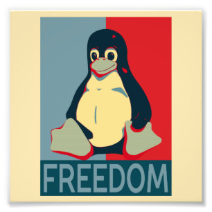 Impression Photo Liberté de Tux pour des utilisateurs de Linux