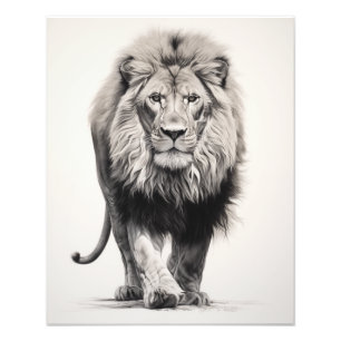 Impression Photo Libre Spirit Lion noir et blanc