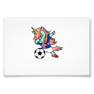 Impression Photo Licorne Dabbing Footballeuse Islande Maillot de Fo