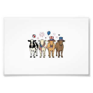 Impression Photo Ligne de vaches patriotiques Conception de chemise