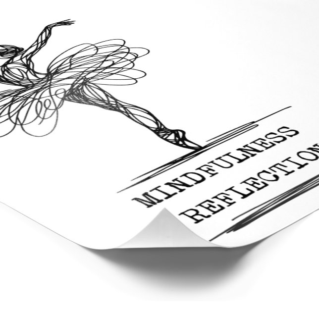 Impression Photo Ligne minimaliste Art Ballerina Dance Design (Coin)