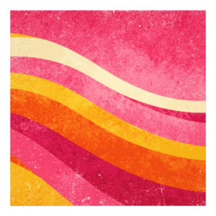 Impression Photo Lignes ondulées rétro – Fond de couleur vintage