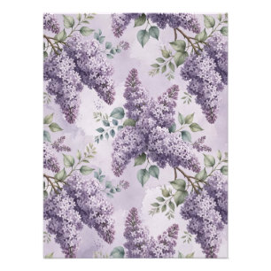 Impression Photo Lilas Fleurs de lilas Vert sauge Lavande poudrée