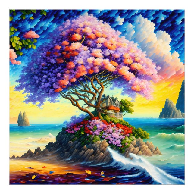 Impression Photo L'île cachée dans l'océan (Devant)