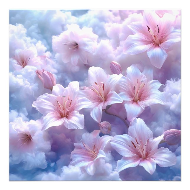 Impression Photo Lilies roses tendres (Devant)
