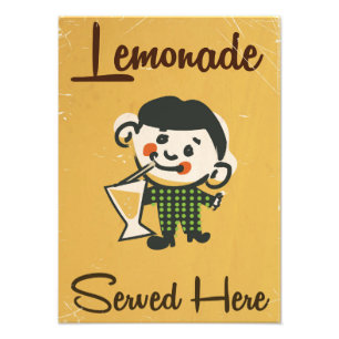 Impression Photo Limonade servie ici publicité vintage de Boissons