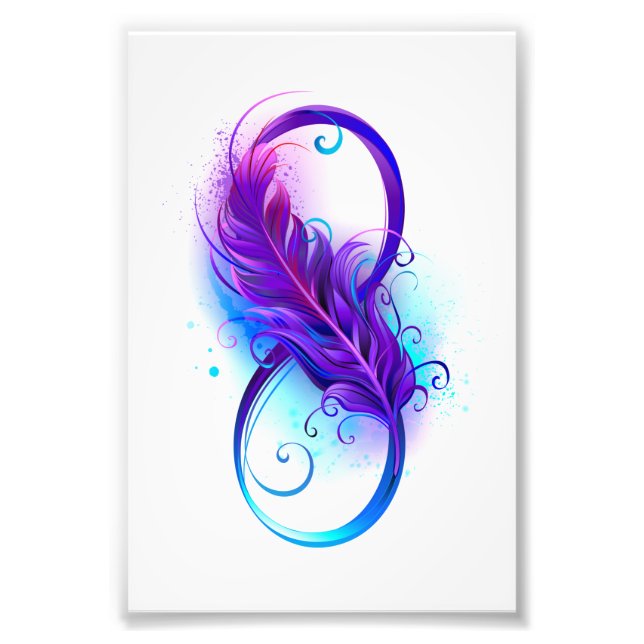 Impression Photo L'infini avec plume violette (Devant)