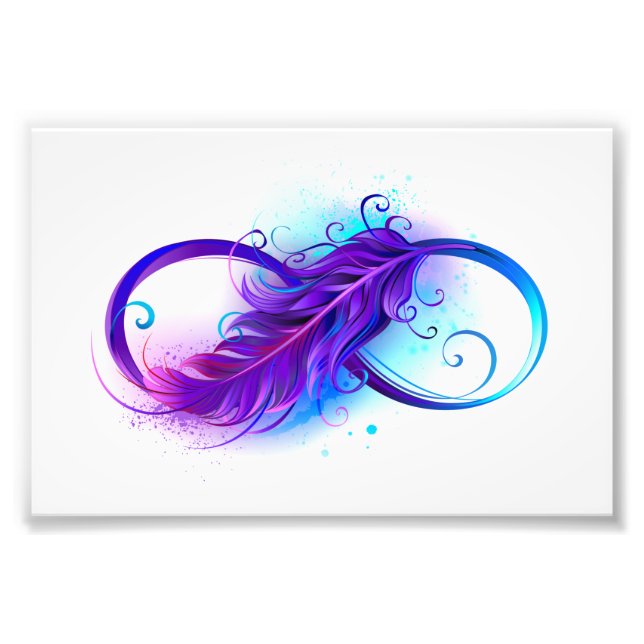 Impression Photo L'infini avec plume violette (Devant)
