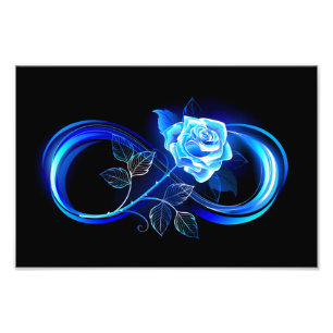Impression Photo L'infini lumineux avec une rose bleue