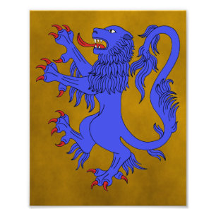 Impression Photo Lion Rampant Azure