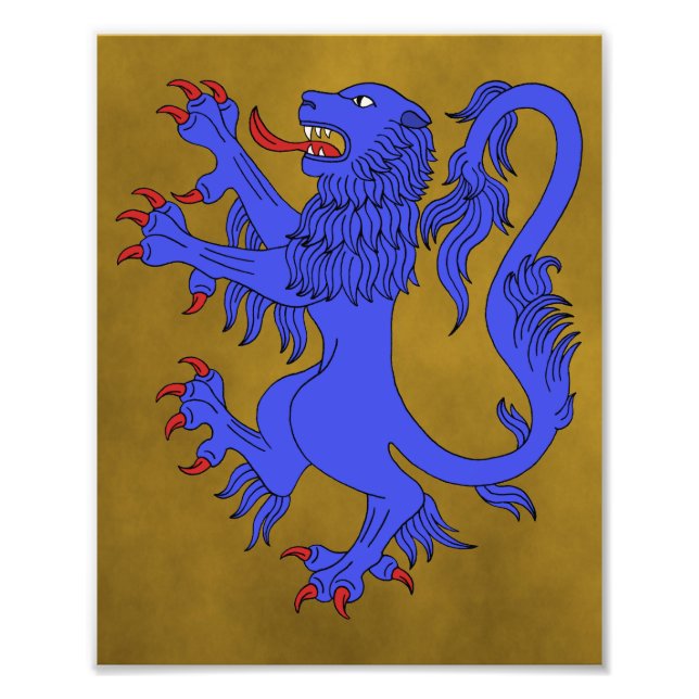 Impression Photo Lion Rampant Azure (Devant)